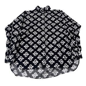 COMME DES GARCONS Mens Black Paisley Print Long Sleeve Button Shirt Small